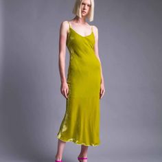 Step Out In Our Slipping Out Midi Dress In Chartreuse Or Fuchsia. We Are Loving The Spaghetti Strap With The Low-Back Slip In A Silky Velour As The Perfect Stand-Out Piece This Season. Fits Super Slinky And True To Size, We Designed It With Your Favorite Boots Or A Chunky Sweater In Mind For A Complete Look. Chartreuse Color, Favorite Boots, Chunky Sweater, Spaghetti Strap, Midi Dress, Yellow, Womens Dresses, Women Shopping, Color