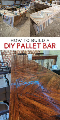 how to build a diy pallet bar with wood