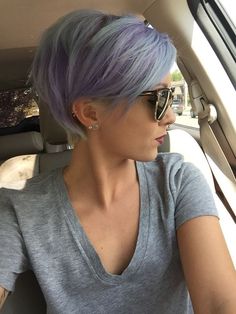 Hot Hair Styles, Blonde Bobs, Pixie Hairstyles, Short Hair Cuts For Women, Bob Hairstyle, Beauty Box, Short Hairstyles For Women, Purple Hair, Bobs Haircuts