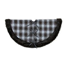 a black and white checkered dog coat with a fur trimming around the collar