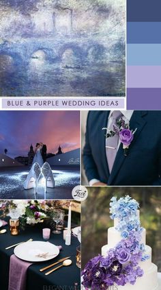 purple and blue wedding color palettes