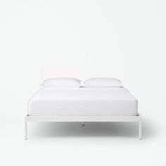 Designed to be durable, versatile, and easy-to-assemble—all at an approachable price point, this platform bed frame comes in two finishes to match any style and decor. Add on the optional, upholstered headboard for cozier, polished look. Color: White, Size: King | Tuft & Needle Essential Platform Bed Frame Metal in White | 12.5 H x 78.5 W x 82.5 D in | Wayfair No Headboard, Bed Frame White, Bed Frame Sizes, Twin Xl Mattress, Full Bed Frame, Easy Frame, Solid Wood Platform Bed, Twin Xl Bedding, Platform Beds