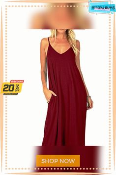 Women's Long Dress Maxi Dress Casual Dress Summer Dress Slip Dress Pure Color Streetwear Casual Outdoor Daily Holiday Backless Pocket Sleeveless Strap Dress Regular Fit Armygreen Black Wine Spring Sleeveless Dresses With Pockets In Solid Color, Summer Party Maxi Dress With Pockets, Summer Date Night Dresses With Pockets, Red Sleeveless Dress With Pockets, Summer Sundress With Pockets And V-neck, Sleeveless V-neck Dress With Pockets For The Beach, Red Vacation Dress With Pockets, Red Vacation Dresses With Pockets, Summer V-neck Maxi Dress With Pockets