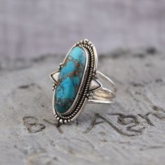 Beautiful Turquoise Ring, Sterling Silver Ring, Turquoise Oval Ring, Designer Handmade Ring For Women, Bridal Engagement, December Birthstone Turquoise has long been a symbol of luxury and wealth. Turquoise is a stone of purification, protection, wisdom, and positive thinking. It is said to be the master healer.   This listing is for the following 1 (ONE) ring: ✦Gemstone :          Copper Turquoise *may contain natural inclusions inside the stone ✦Stone Shape :      Oval Cabochon ✦Metal:                    925 Sterling Silver Dear customer you will receive the same piece or identical as shown in the picture. Since all gemstones are different from each other, I cannot guarantee the availability of the gemstone shown in the picture, but can guarantee you the same quality. All Jewelry is Nick Bohemian Oval Crystal Ring Nickel-free, Bohemian Oval Crystal Ring Nickel Free, Bohemian Style Oval Crystal Ring Nickel Free, Bohemian Silver Turquoise Ring With Natural Stones, Bohemian Turquoise Ring With Natural Stones In Silver, Bohemian Turquoise Oval Ring, Bohemian Turquoise Ring With Large Stone For Gift, Bohemian Oval Turquoise Ring, Blue Bohemian Crystal Ring