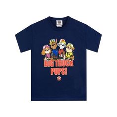 Boy Paw Patrol T-Shirt. Your little pup will be on a roll when they wear this cute Paw Patrol t shirt on their next mission! This navy short sleeve top features the slogan 'Big Truck Pups!' in red font with a print of Skye, Chase, Marshall and Rubble and a red paw print. The paw-fect addition to your little patroller's uniform! Size: 3T.  Color: Blue.  Gender: male.  Age Group: kids. Navy Short Sleeve Tops, Nickelodeon Girls, Paw Patrol Coloring, Navy Shorts, Kids Clothes Boys, Uk Fashion, Boys Shirts, Paw Patrol, Boys T Shirts