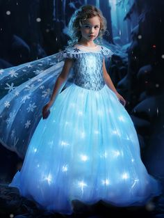 PRICES MAY VARY. Magical Light Up Dress Bring your little princess's dreams to life with UPORPOR's enchanting light up princess costume. This costume features a magical design adorned with sparkling lights that will captivate every one COMFORTABLE & SAFE Our princess dress with cape is made of 85% polyester and 15% cotton won't make your daughter's skin itchy You can wear it immediately when you receive it, no need to take time to install the led light The light straps fixed on the lining will n Princess Dress With Cape, Light Up Dress, Princess Costumes For Girls, Princess Elsa Dress, Light Up Costumes, Light Up Dresses, Magical Light, Cape Costume, Dress With Cape