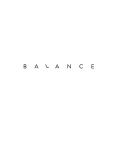 the word balance is written in black on a white background