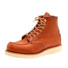 The 6-inch Classic Moc is synonymous with Red Wing Heritage. The boot’s unmistakable moc toe and Traction Tred outsole form a silhouette that sets the standard by which all others are measured. Red Wing Shoes, Red Wing, Goodyear Welt, Danner Mountain Light Boot, Red Wings, Quality Clothing, Semi Formal, Leather Handmade, Me Too Shoes