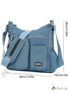 Bird in Bag - Womens Lightweight Everyday Casual Shoulder Crossbody Bag with Multiple Zipper Pockets, Perfect for Travel and Office, Fashionable and Functional Multifunctional Blue Bag With Zipper Closure, Multifunctional Crossbody Bag With Zipper Pocket, Blue Multifunctional Shoulder Bag With Zipper, Multifunctional Blue Shoulder Bag With Zipper, Multifunctional Blue Shoulder Bag With Zipper Closure, Nylon Travel Bag, Everyday Purse, Daily Bag, Travel Purse