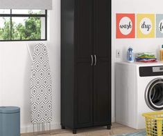 a laundry room with a washer and dryer