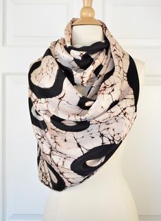 Silk batik scarf Hand made silk scarf Black & white silk Artistic White Handmade Silk Scarf, Black Bohemian Silk Scarf, Bohemian Batik Print Silk Scarf, White Silk Scarf, Batik Clothing, Batik Scarf, Black Bohemian Silk Scarf, One Size, Artistic Hand-dyed Silk Scarf For Summer, Bohemian Hand-dyed Silk Scarf