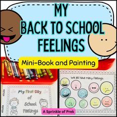 back to school feelings mini book and painting