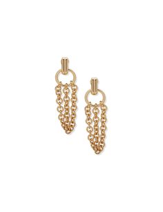 Anne Klein Gold Tone Shaky Chain Drop Earring Chain Drop Earrings, Clip Earring, Drop Earring, Gold Drop Earrings, Clip On Earrings, Gold Tones, Drop Earrings, Chain, Gold