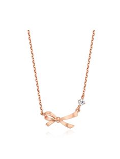 Formal Gold Necklaces With Ribbon, Formal Gold Necklace With Ribbon, Formal Gold Ribbon Necklace, Elegant Gold Necklace With Ribbon, Feminine Ribbon Necklace As Gift, Feminine Ribbon Necklace For Gift, Elegant Bow Necklace For Gift, Formal Rose Gold Jewelry With Bow, Formal Rose Gold Bow Jewelry