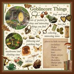 a poster with words and pictures on it that say goblner things, frogs and toades