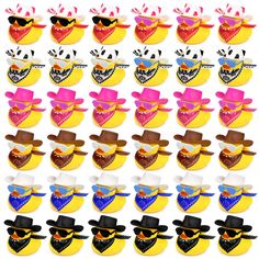 PRICES MAY VARY. Great party decorations:These ducks are suitable for water activities, swimming pools, bathrooms, tables, and can also be used as cake and dessert decorations. In addition, they can also be used to decorate the area you want to decorate, they are very versatile. Package:You will receive 36 sets of cowboy ducks, including 36 small ducks, 36 mini sunglasses, 36 mini cowboy hats, 36 mini scarf . Cowboy hats come in 6 colors, sunglasses come in 4 colors, scarves come in 6 colors to Novelty Multicolor Birthday Party Supplies, Multicolor Novelty Birthday Party Supplies, Scarf And Sunglasses, Mini Cowboy Hat, Mini Cowboy, Bath Duck, Birthday Sunglasses, Mini Sunglasses, Duck Float