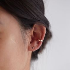 Nectar Earring, single - Laurie Fleming Dainty Diamond Piercings For Everyday, Everyday Diamond Huggie Piercings, Dainty Everyday Diamond Piercings, Minimalist Everyday Diamond Piercings, Everyday Minimalist Diamond Piercings, Minimalist 14k Gold Huggie Ear Cuff, Everyday Minimalist 14k Gold Ear Cuff, Everyday Yellow Gold Diamond Cartilage Earrings, Everyday Single Huggie Cartilage Earring