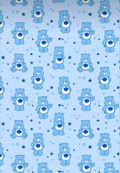 a blue teddy bear wallpaper with stars on it