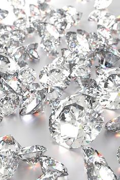 many shiny diamonds scattered on the ground