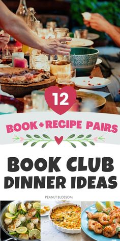 book club dinner ideas with text overlay