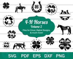 the four horse svg files for cricut, digital designs and much more