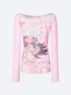 The Kawaii Candy Pink Mesh Top brings playful vibes to your wardrobe with its pastel tones and whimsical graphics. This semi-sheer, long-sleeve top is perfect for layering or wearing alone, offering a soft, lightweight feel that's comfortable for any season. The vibrant print adds a touch of nostalgia, making it a standout piece for those who love kawaii fashion. Kawaii aesthetic Graphic printed design Print detail: girl listening to music, guitar, star, musical note, vinyl record Sheer design U Girl Listening To Music, Pink Mesh Top, Kawaii Candy, Fall Sweaters For Women, Fashion Kawaii, Crop Pullover, Denim Hoodie, Mesh Tops, Jogger Pants Casual