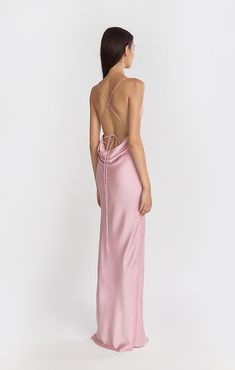 Fitted Maxi Length Slip Dress With Ruched Back, Fitted Maxi Slip Dress With Ruched Back, Fitted Slip Dress With Ruched Back, Maxi Length, Chic Dress With Low Back And Back Zipper, Formal Spring Backless Dress With Ruched Back, Fitted Gala Dress With Back Strap, Spring Formal Backless Dress With Ruched Back, Fitted Dress With Back Strap For Gala, Formal Sleeveless Maxi Dress With Lace-up Back