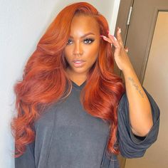 Auburn Hairstyles, Ginger Hair Color, Closure Wigs, Remy Hair Wigs, Hair Laid, Body Wave Hair, Human Hair Wig, Baddie Hairstyles, Orange Hair