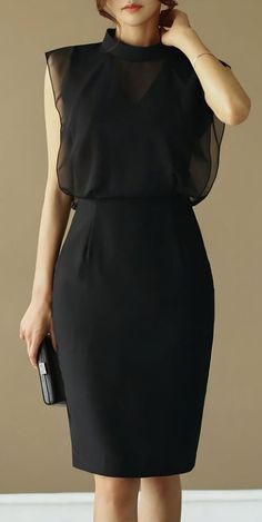 Discover the perfect black sheath knee dress for every formal event. This elegant piece is ideal for cocktail parties, business dinners, and date nights. With a high neckline, cap sleeves, and a sheer overlay, it combines sophistication and comfort effortlessly. Shop now and enjoy worldwide shipping, free size exchanges, and satisfaction guaranteed. Keywords: outfit, idea, outfits, ideas, style, fashion, black sheath dress, formal dress, elegant evening wear, cocktail dress. Elegant Formal Mini Bodycon Dress, Elegant Mini Length Bodycon Dress For Formal Occasions, Office Lady Bodycon Dress For Evening, Elegant Formal Bodycon Mini Dress, Elegant Bodycon Mini Dress For Formal Occasions, Chic Formal Sheath Bodycon Dress, Chic Sheath Bodycon Dress For Formal Occasions, Elegant Solid Bodycon Dress For Date Night, Formal Solid Color Bodycon Mini Dress