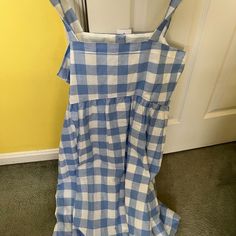 Size 10 Nwt J Crew Summer Dress. Cute Blue And White Check Pattern Blue Sleeveless Dress For Picnic, Light Blue Cotton Midi Sundress, Casual Cotton Maxi Dress For Picnic, Light Blue Cotton Sundress Midi Dress, Blue Sundress Midi Dress For Picnic, Light Blue Casual Maxi Dress For Daywear, Casual Light Blue Maxi Dress For Daywear, Light Blue Casual Dress For Picnic, Casual Light Blue Dress For Picnic