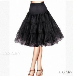 Lasaky - Multi-color Organza Petticoat for Rock Dance Parties, Ballet Performances, and Wedding Dresses Elegant Black Party Petticoat, Elegant Black Petticoat For Party, Black Fitted Petticoat For Party, Black Petticoat For Halloween Party, Black Halloween Party Petticoat, Spring Party Can-can Petticoat, Black Crinoline Petticoat For Wedding, Fitted Crinoline Petticoat For Party, Black Summer Petticoat For Costume Party