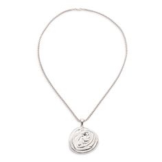 Inspired by silk rosettes, the Rosette Pendant features an organic swirl of silky silver suspended from a velvet ribbon. Designed with versatility in mind, the Rosette Pendant Necklace seamlessly complements any outfit, whether it's a casual day ensemble or an elegant evening gown. Why You'll Love It Its adjustable velvet ribbon allows for customisable length, providing a perfect fit for any neckline. Details Silver Adjustable velvet ribbon Pendant approximately 1.5" width Total ribbon length 38 Elegant Evening Gown, Neckline Details, Suede Jewelry, Chain Necklace Silver, Gold Vermeil Jewelry, Pendant Necklace Silver, Evening Gowns Elegant, Vermeil Jewelry, Solid Gold Jewelry