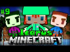 an image of three people in minecraft with the words,'mecarus and friends