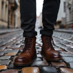 ❤️Walk with confidence in these Men's Classic Brown Leather Lace-Up Boots, designed for both urban exploration and outdoor adventures. Crafted from premium brown leather, these boots offer a rugged yet refined look, perfect for casual outings or semi-formal occasions. The sturdy lace-up design ensures a secure fit, while the durable all-weather sole provides excellent traction on various surfaces, whether you're navigating city streets or tackling rough terrain.❤️ ❤️With their timeless design an Rugged Look, Classic Brown, Leather Lace Up Boots, Urban Exploration, Mens Shoes Boots, Classic Shoes, Outdoor Wear, Leather Lace, City Streets