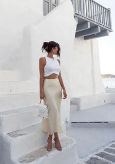 Greece Outfit, Long Skirt Outfits, Honeymoon Outfits, Italy Outfits, Inspiration Fashion