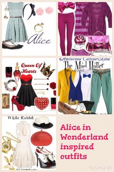 alice in wonderland inspired outfits are featured on the cover of an article about clothing and accessories