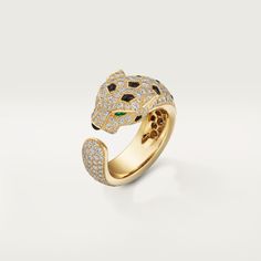 CRN4767700 - Panthère de Cartier ring - Yellow gold, emeralds, onyx, diamonds - Cartier Kylie Jenner Jewelry, Cartier Panther Ring, Cartier Panther, Panther Ring, Cartier Panthere, Rings Collection, Cartier Ring, Ring Collections, Ring Ring