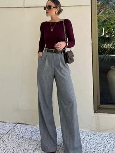 SPECIFICATIONSBrand Name: MOJOYCEStyle: CasualAge: MIDDLE AGEOrigin: Mainland ChinaCN: JiangsuSeason: Spring/SummerWaist Type: highDecoration: PleatedElasticity: Non StrechFabric Type: blendedPattern Type: StripedPant Style: Wide leg pantsMaterial: POLYESTERFit Type: LOOSE FITLength: full lengthCraft of Weaving: TATRelease Date: Summer 2024Place Of Origin: China (mainland)Closure Type: zipper flyGender: WOMENModel Number: Women PantsFront Style: Pleatedservice: dropshipping service Material: polyesterSize: S/M/LColor: as shown in figure Outfits With Trousers Classy, Light Summer Fall Outfits, Mid 20s Outfits, Mid 20s Fashion Outfits, Realtor Fits, Corporate Fits, Adrette Outfits, Wide Legged Pants, Fest Outfits