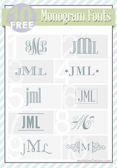 free monogram font and numbers for any type of lettering