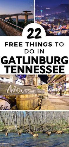 the top things to do in gatlinburg tennessee with text overlay that reads,