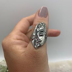 ❤️ Antique Silver Face Ring ❤️ ❤️Introducing our unique Antique Silver Face Ring, a piece that's sure to add a touch of boho style to any outfit. Made with high-quality silver plating, this ring is not only durable but also incredibly stylish and one-of-a-kind. ❤️Featuring an abstract face design inspired by ancient Greek art, this ring is perfect for anyone who loves to make a statement with their jewelry. And with its stackable design, it's easy to mix and match with other rings to create your own unique look. ❤️The ring is specially designed for the thumb and other fingers, ensuring a comfortable and perfect fit every time. Its adjustable open ring style makes it easy to wear, and the silver plating ensures that it will last for years to come. ❤️This Antique Silver Face Ring makes the p Ancient Greek Ring, Greek Ring, Face Ring, Ancient Greek Art, Abstract Face, Greek Art, Abstract Faces, Unique Antiques, Stackable Ring