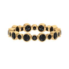 Product Details Go trendy every day with this fashionable Bezel Set Black Diamond Full Eternity Ring. This Stackable Ring is crafted with Solid Gold to make for a lure accessory for your everyday style. Product Information SKU SHP-RINGS0821330091 Width 3.6 mm Height 2 mm Weight 1.60 gm (Approximate) BLACK DIAMOND INFORMATION No.of Stones 18 Pieces Total Weight 1.68 Carat (Approximate) Dimension(approx) Round-2X2 mm-9 PcsRound-3X3 mm-9 Pcs Color Black Cut Brilliant Shape Round Setting Type Bezel Rose Gold Black Diamond, Full Eternity Ring, Black Diamond Ring, Signature Jewelry, Stackable Ring, Timeless Jewelry, Stackable Rings, Black Rings, Bezel Setting