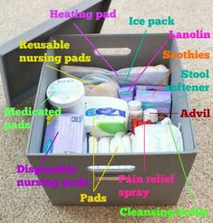 the contents of a travel box are labeled