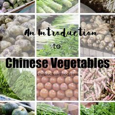 an assortment of chinese vegetables with text overlay that reads an instruction to chinese vegetables