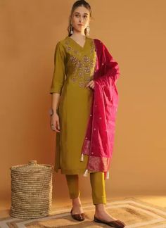 Salwar Kameez Designs, Embroidered Silk, Salwar Suits, Mustard, Silk, Design