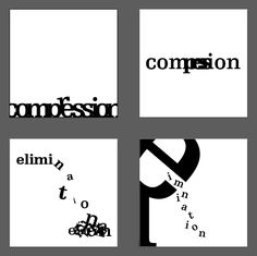 four black and white images with the words composion