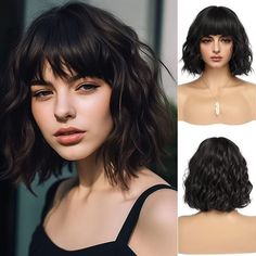 Hot Shoulder-Length Haircut Ideas for 2024 Short Black Bob, Black Bob Wig, Shoulder Length Wig, Kort Bob, Bob Wig With Bangs, Black Bob, Natural Hair Wigs, Natural Wigs, Stylish Haircuts