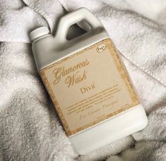 A bottle of Diva laundry wash placed on a towel, exuding an air of glamour and elegance. Diva Wash, Tyler Candle Company, Candle Company, Candle Companies, Delicious Fruit, Laundry Detergent, Cleaning Products, Washing Machine, Diva