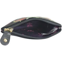 The Anuschka Coin Pouch is a beautifully hand painted women's leather coin purse wallet with top zipper great for coins and keys. The Anuschka Coin Pouch Hummingbird Heaven Leather Women's Wallet has the following features: Hand painted original artwork Genuine leather exterior and trim Top zip entry coin pouch Width: 4/10.25cm Height: 3"/7.62cm 1031 Every Anuschka handbag is hand painted and is one of a kind. The bag you receive may vary slightly from the image shown on our website. Compact Rfid Blocking Coin Purse As Gift, Compact Rfid-blocking Coin Purse Gift, Anuschka Handbag, Anuschka Handbags, Baggallini Bags, Athleisure Sneakers, Clog Slippers, Coin Purse Wallet, Leather Coin Purse