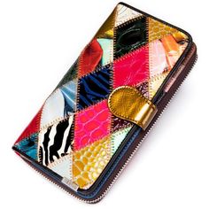 Introducing our Chic Leather Multicolor Phone Clutch Wallet, crafted with the finest quality GENUINE COW LEATHER to exude luxury and sophistication. Its sleek design and vibrant multicolor pattern make it a standout piece that will surely turn heads wherever you go. Not only does it boast style, but it also offers functionality with its spacious interior and durable polyester lining. Invest in this wallet today and elevate your accessory game while making a statement wherever you go. Multicolor Wallet With Mobile Phone Bag For Daily Use, Multicolor Leather Rectangular Clutch, Multicolor Rectangular Leather Clutch, Luxury Multicolor Wallet For Daily Use, Luxury Multicolor Leather Wallets, Luxury Multicolor Wallets With Card Slots, Multicolor Bifold Card Holder, Elegant Multicolor Clutch Wallet, Multicolor Rfid Blocking Bags For Daily Use